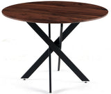 42.1"BLACK AND WOOD COLOR Table Mid-century Dining Table for 4-6 people With Round Mdf Table Top, W234P185625