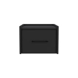 Boa Floating Nightstand , End Table, Side Table Wall-Mounted Single Drawer Design with Handle- Black B200137816