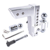 Trailer Hitch 8" Drop/Rise Heavy Duty 18500 LBSDual Pin Key Locks and a Wrench 76415604