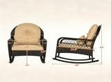 Heavy Duty PE Wicker Patio Rocking Chair 400LBS, Outdoor Rocker with Removable Washable Sponge 00723575