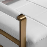 57.9" Width Modern Upholstery Faux Bonded Leather Loveseat Sofa Living Room Accent Love Seats W1117142873