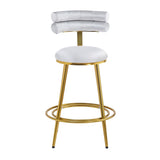 27.65'' Modern Counter Stools Set of 2,Light gray velvet Counter Stools with iron Frame,Soft back N780P194940W