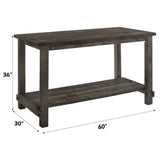 Weathered Grey Counter Height Table with Bottom Shelf B062P209314