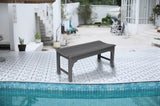 Backless HDPE Adirondack Bench with Wood Texture, Poly Lumber Seat for Patio, Backyard, Balcony, All W2103P254593