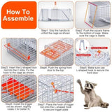 Heavy-Duty Live Animal Trap - 37x14x15 Inch Galvanized Mesh, Sensitive Pedal Trigger & Rear Release 83544288