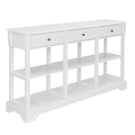 ZUN Console Sofa Table with Ample Storage, Retro Kitchen Buffet Cabinet Sideboard with Open Shelves and 04712314