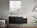 Bathroom Wall Cabinet with 2 Cabinet Doors 1 Dhelf and 1 Towel Bar Painted MDF Bathroom Cabinet 02573769