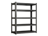 5-Tier Metal Storage Shelving, Industrial Utility Rack, Adjustable Height Bookcase for Living Room, 05405034