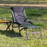 Camping Lounge Chair with Detachable Footrest, Portable Folding Reclining Camping Chair with W241106343