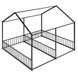 Metal Twin Size House Platform Beds, Two Shared Beds, Black MF307505AAB