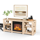 58 inch oak color double-sided cross fireplace cabinet 149 * 40 * 60cm 18 inch fireplace core 43944768