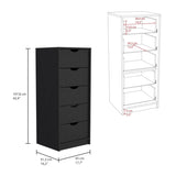 Basilea 5 Drawers Tall Dresser, Pull Out System -Black B20092124