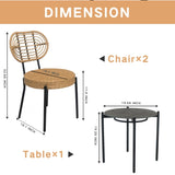 3 Pieces Of Luxury Outdoor Wicker Furniture - Patio Bistro Style Table And Chair W2337P180755