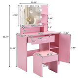 Pink Textured Particle Board with Melamine Coating Vanity Set with 1 Drawer, 1 Door, and 3 Shelf 48357904
