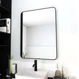 24 x 32 Inch Bathroom Mirror Black Aluminum Frame W99967980