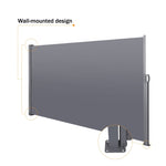 ZUN 138" x 71" Retractable Side Screen Awning, UV Resistant and Waterproof Patio Privacy Screen,Dark 82349189