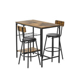 ZUN Bar Table and Chairs Set for 2, 3 Pieces Pub Dining Table Set, 2 Bar Stools PU Upholstery Seat with W1903P149802