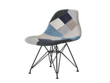 Patchwork Accent Chair Bohemian Style Fabric Chair with Chromed Legs Geometric Pattern Chair, 18"D N772P293303P