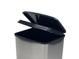 Kitchen Trash Can, 13.2 Gallon Plastic Step Garbage Bin with Lid, Silver 41238085