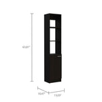 ZUN Black Wengue 2-Shelf Rectangle Linen Cabinet B06280221