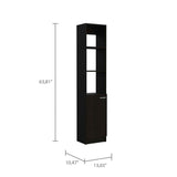 ZUN Black Wengue 2-Shelf Rectangle Linen Cabinet B06280221