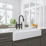 ZUN 36" W Farmhouse/Apron Front White Ceramic Kitchen Sink 98094709