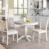 ZUN . 5 Pieces Dining Table and Chairs Set for 4 Persons, Kitchen Room Solid Wood Table with 4 Chairs 50272401