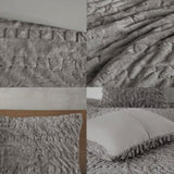 Full/Queen Ruched Fur Down Alternative Comforter Set B035129367