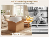 Round Rotating Storage Footstool with Solid Wood Frame, No Assembly Required Makeup Chair with 5.5 89655409