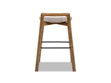 Sven 30" Modern Minimalist Low Back Wood Barstool, Dark Brown Walnut Ash Wood B2719P395566