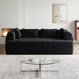 78.7-Inch Convertible Sleeper Sofa Bed with Cylindrical Pillow, Chenille Folding Mattress Couch with W834P337413