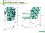 2pcs Steel Tube PP Webbing Bearing 120kg Folding Beach Chair Light Green Strip 45975453