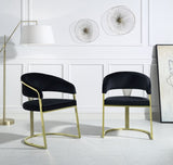 ZUN ACME Fallon Side Chair, Black Velvet & Mirrored Gold Finish DN01954