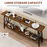 ZUN 70.9 Inch Extra Long Sofa Table, Console Behind Sofa, Entryway Table with 2 Tier Storage Shelves for W1668P237300