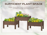 73" x 18" x 32" 3 Elevated Garden Planters 3-Tier Raised Bed for Veggies, Herbs & Flowers 00457272
