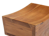 Nico Reclaimed Wood Sculptural Stool Ottoman, Honey Aged Brown Reclaimed Pine Wood B2719P485504