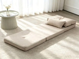 Beige Convertible Floor Sofa Bed No Assembly Required Folding Upholstered Couch, Adjustable 92641017