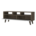 ZUN Hamburg TV Stand For TV´s up 52", Four Legs, Three Open Shelves,Two Upturned Drawers B128P148920