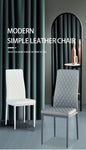 ZUN Light Gray modern minimalist dining chair leather sprayed metal pipe diamond grid pattern restaurant W29904666