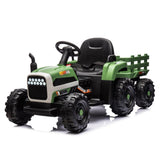 ZUN Ride on Tractor2.0 with Trailer,24V Battery Powered Electric Tractor Toy, 200w*2motor W1396P193867