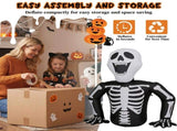6ft Half-Skull Inflatable Decoration with 3 LED Lights, Black and White, 1000mA, 12V 33085710