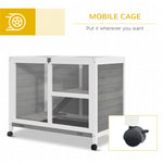 ZUN Pet cage /Wood Rabbit Hutch-Gray （Prohibited by WalMart） 03906617