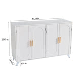 Sideboard Buffet cabinet with 4 doors and removable shelves, for living room, dining room, ivory W1705P179820