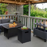 41*41*50.5cm Square Black Flip-top Gas Storage Garden Iron Side Table 94913946