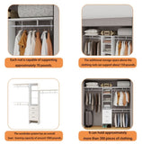 96 Inches Closet System, 8FT Walk In Closet Organizer with 3 Adjustable Shelves & 3 Expandable 68790031
