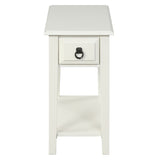 White 1-Drawer Accent Table with Shelf B062P209089
