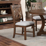 ZUN Set of 2 Upholstered Dining Chairs in Walnut Finish B016P222672