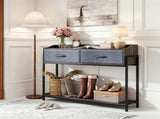 Industrial Console Table with Charging Station, Narrow Entryway Table with 2 AC Outlets USB & Type-C 52400206