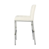 ZUN Modern Design High Counter Stool Electroplated leg Kitchen Restaurant white pu Bar Chair W210123603