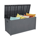 ZUN 113gal 430L Outdoor Garden Plastic Storage Deck Box Chest Tools Cushions Toys Lockable Seat 81601752